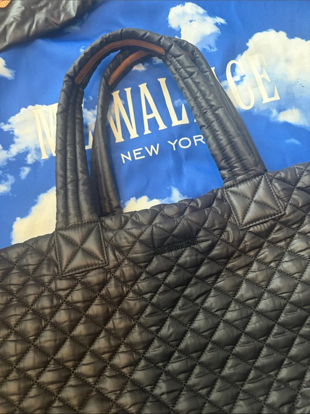 MZ Wallace Black Quilted Large Tote with Pouch Metro Tote